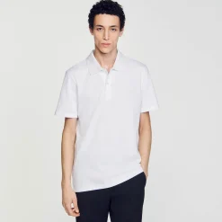 Polo Con Fiore In Cotone