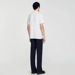 Polo Con Fiore In Cotone