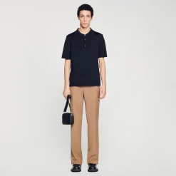 Polo In Maglia Con Colletto Con Zip