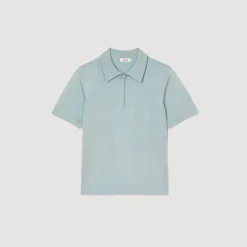 Polo In Maglia Con Colletto Con Zip