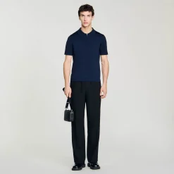 Polo In Maglia Con Colletto Con Zip