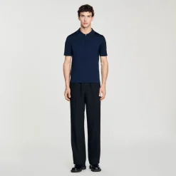 Polo In Maglia Con Colletto Con Zip