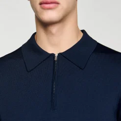 Polo In Maglia Con Colletto Con Zip