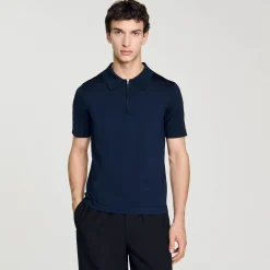 Polo In Maglia Con Colletto Con Zip