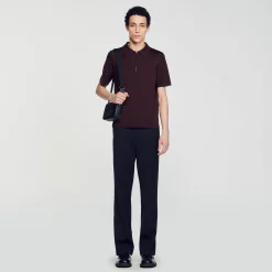 Polo In Maglia Con Colletto Con Zip