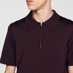 Polo In Maglia Con Colletto Con Zip