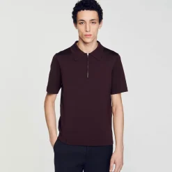 Polo In Maglia Con Colletto Con Zip