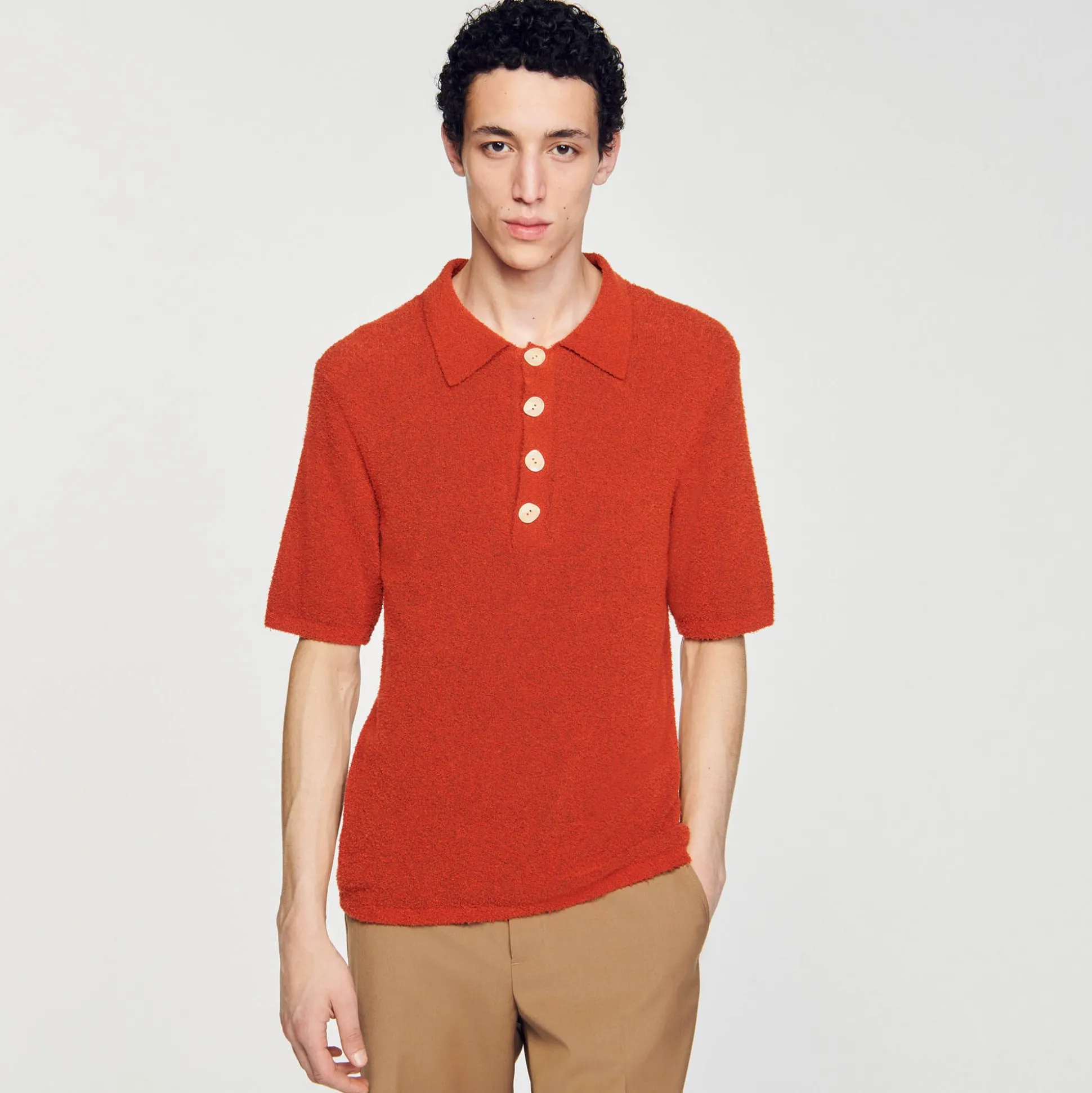 Polo In Maglia Tipo Bouclé