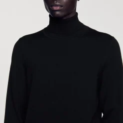 Pullover A Collo Alto In Lana