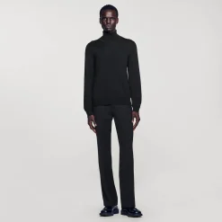 Pullover A Collo Alto In Lana