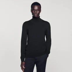 Pullover A Collo Alto In Lana