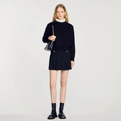 Pullover Collo Alto In Maglia