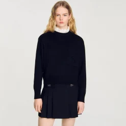 Pullover Collo Alto In Maglia