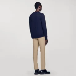 Pullover In Maglia Sottile In Lana