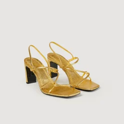 Sandali In Pelle Goffrata