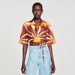 Seta Camicia Corta Con Stampa