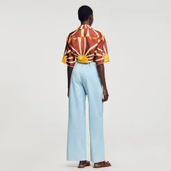 Seta Camicia Corta Con Stampa