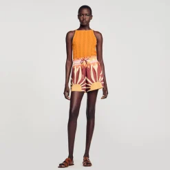 Shorts Satinati Con Stampa