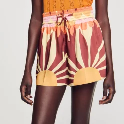 Shorts Satinati Con Stampa