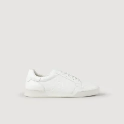 Sneaker In Pelle Goffrata Square Cross