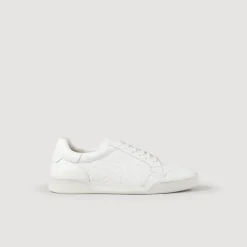 Sneaker In Pelle Goffrata Square Cross