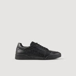 Sneaker In Pelle Goffrata Square Cross