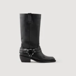Stivali Biker In Pelle