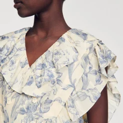 Top A Fiori Con Volant