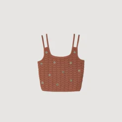 Top Corto In Maglia Con Inserti