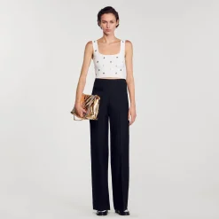 Top In Maglia Decorato Con Charms