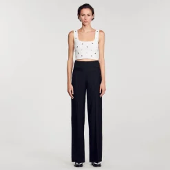 Top In Maglia Decorato Con Charms