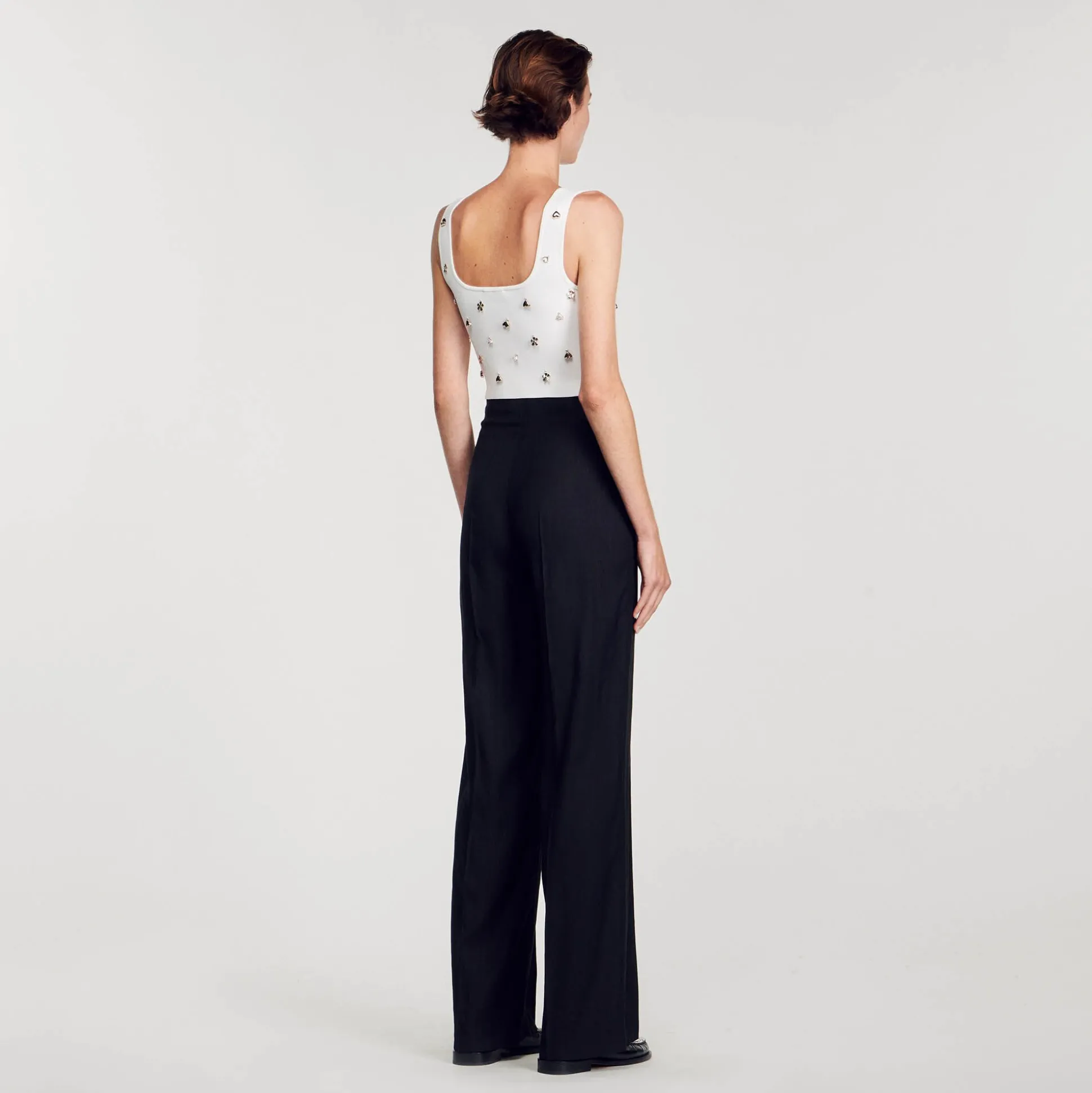 Top In Maglia Decorato Con Charms