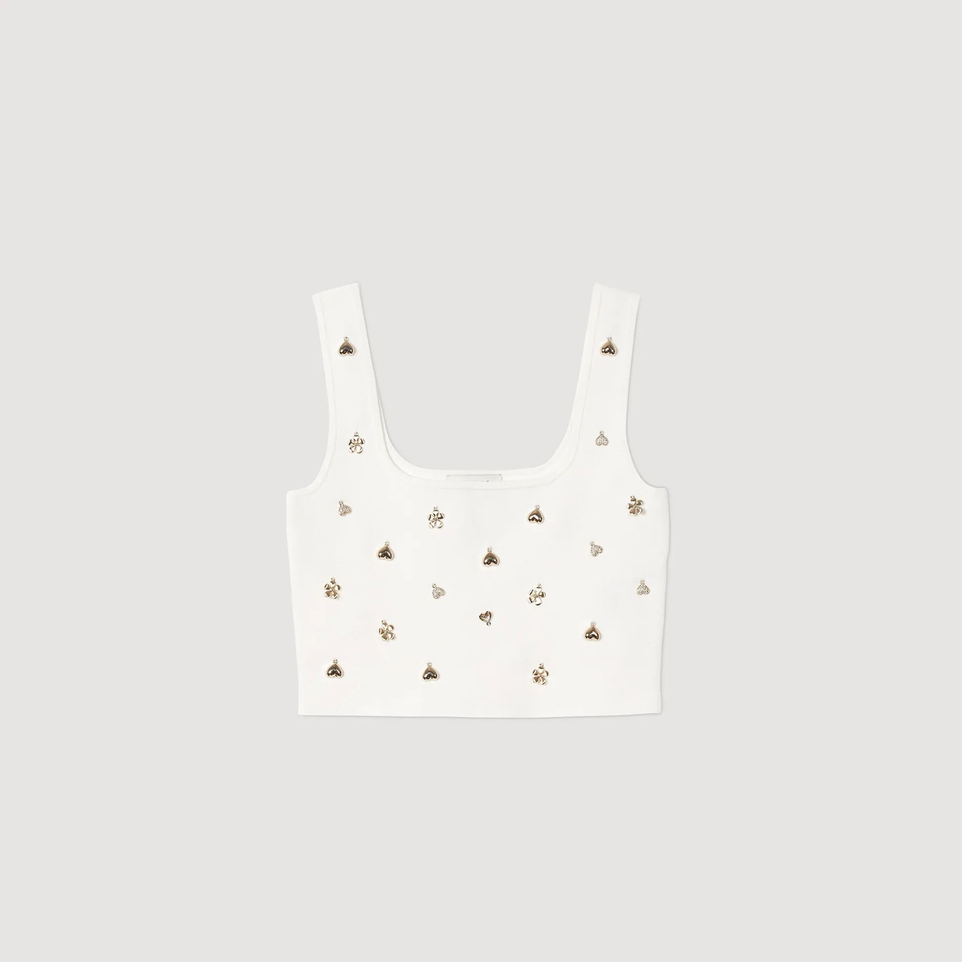 Top In Maglia Decorato Con Charms