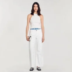 Top In Maglia Decorato Con Perline