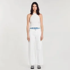 Top In Maglia Decorato Con Perline