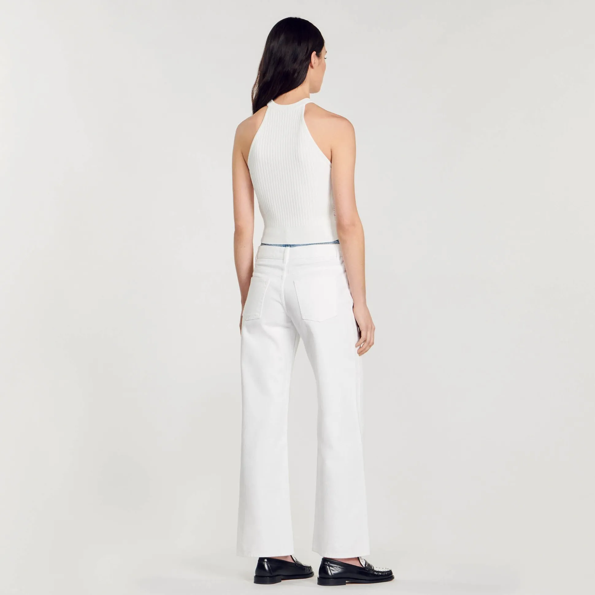 Top In Maglia Decorato Con Perline