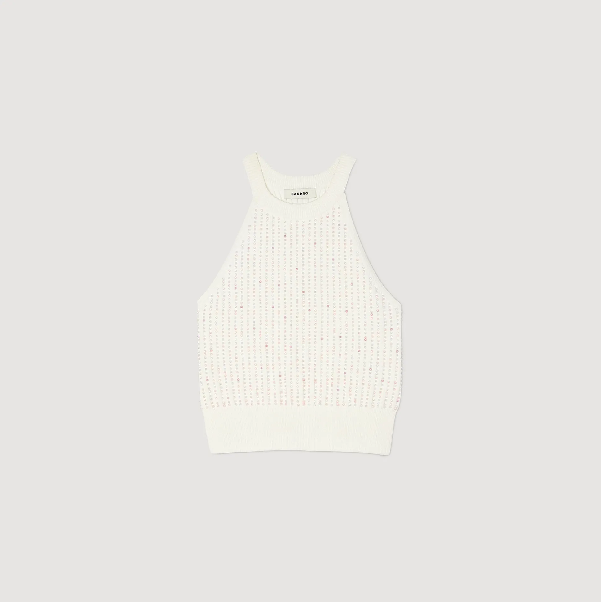 Top In Maglia Decorato Con Perline