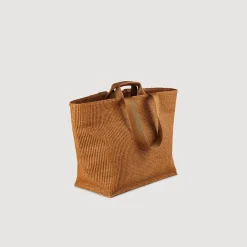 Tote Bag Grande In Tela Intrecciata