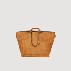 Tote Bag Grande In Tela Intrecciata