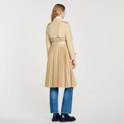 Trench Plissettato Con Cintura