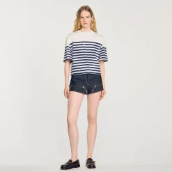 T-shirt Alla Marinara Con Strass