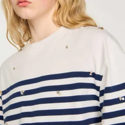 T-shirt Alla Marinara Con Strass