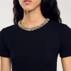 T-shirt Con Passamaneria Glitterata