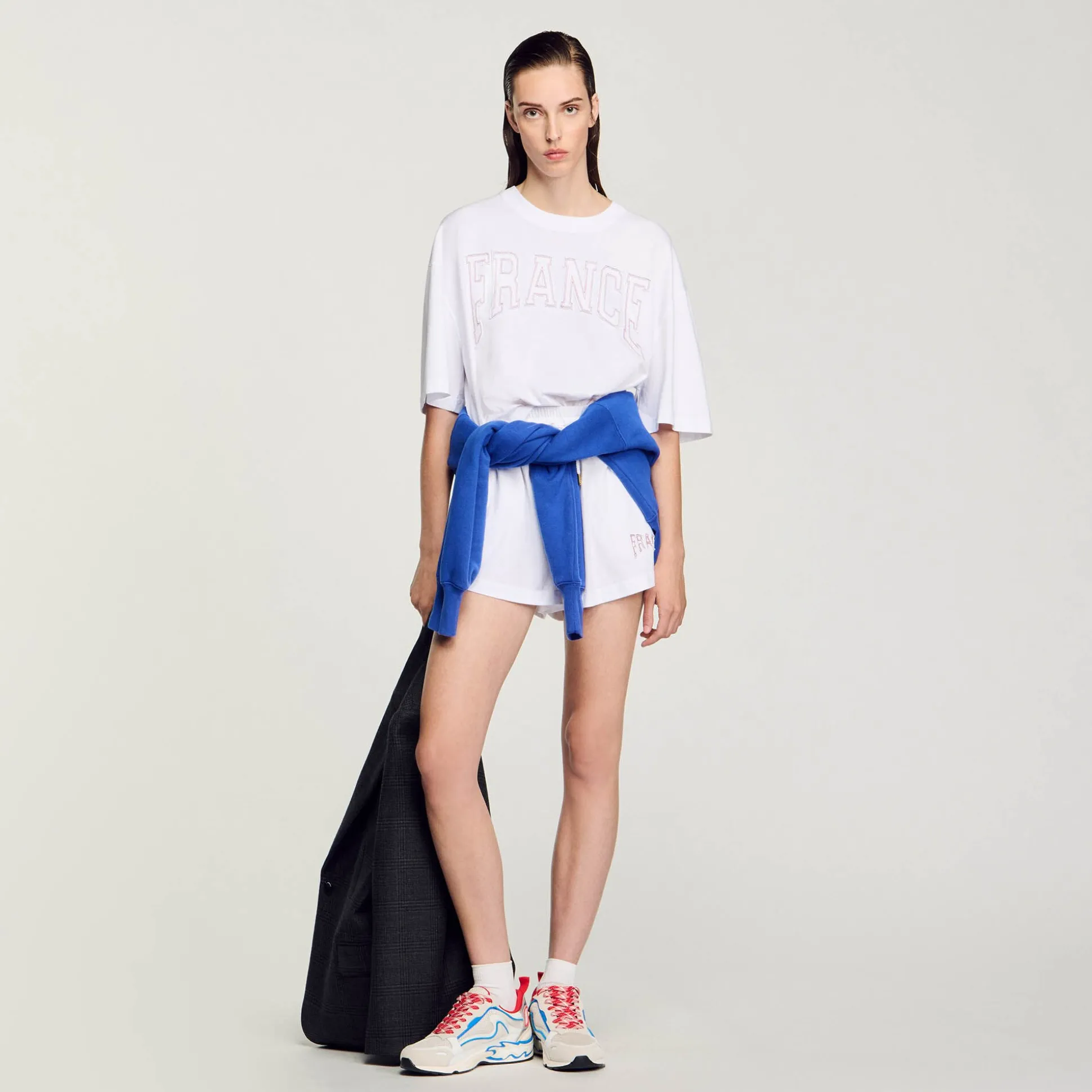 T-shirt Corta Con Ricamo France