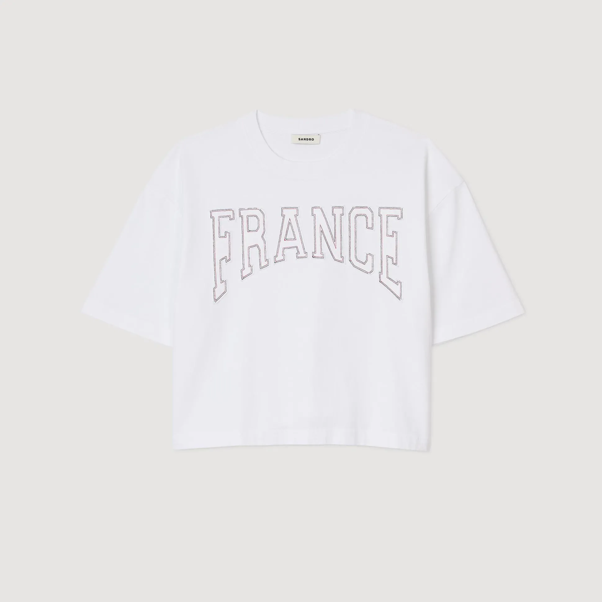 T-shirt Corta Con Ricamo France