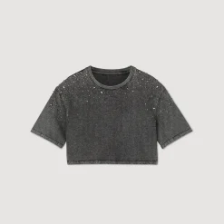 T-shirt Corta Con Strass