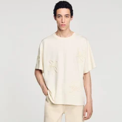 T-shirt Decorata Con Fiori