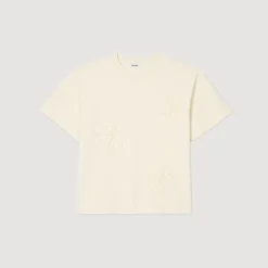 T-shirt Decorata Con Fiori