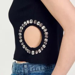 T-shirt Decorata Con Strass