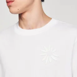 T-shirt In Cotone Con Fiore
